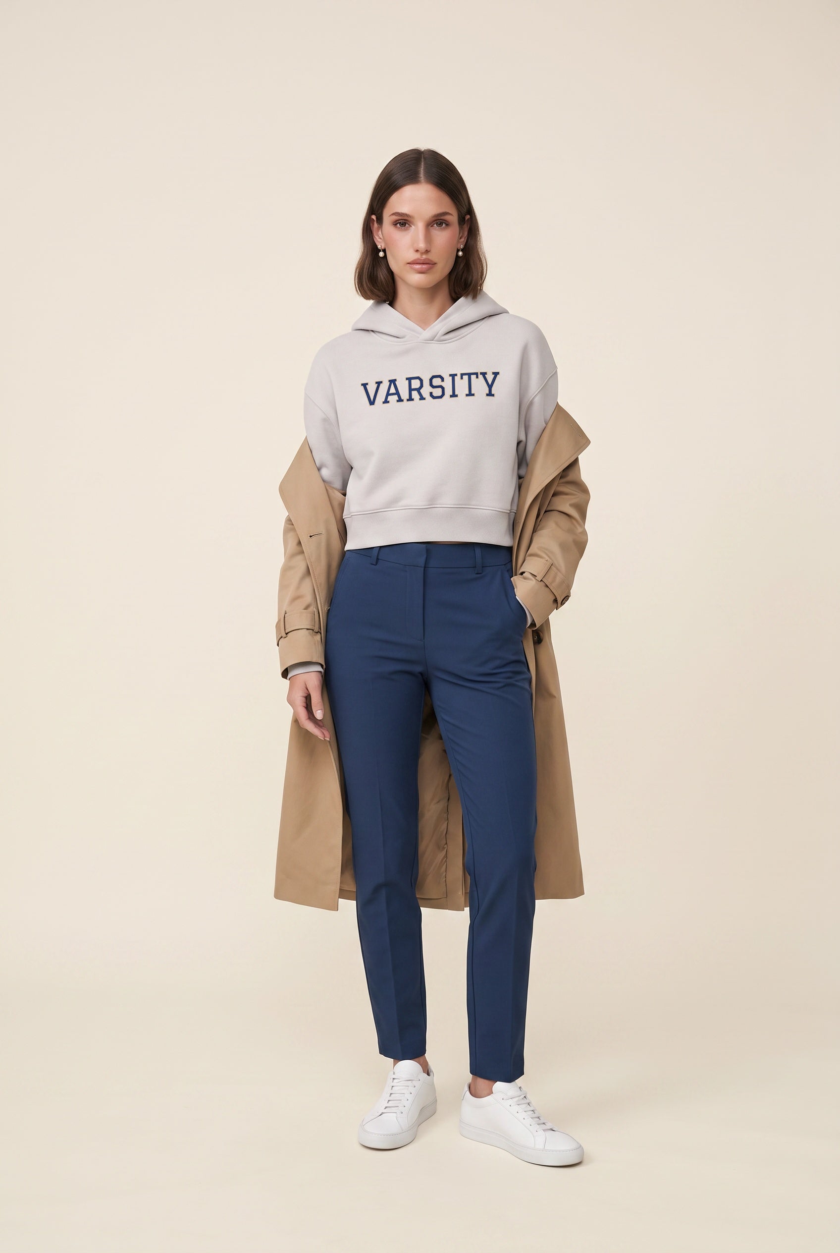 Varsity Cropped Hoodie